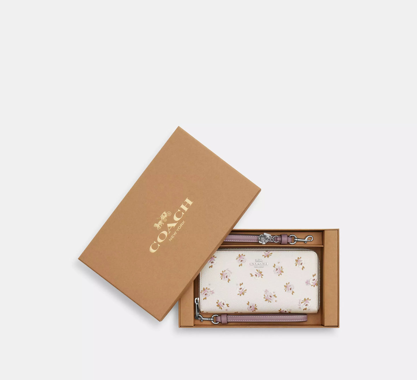 Coach - Boxed Long Zip Around Wallet With Floral Print (Preorden)