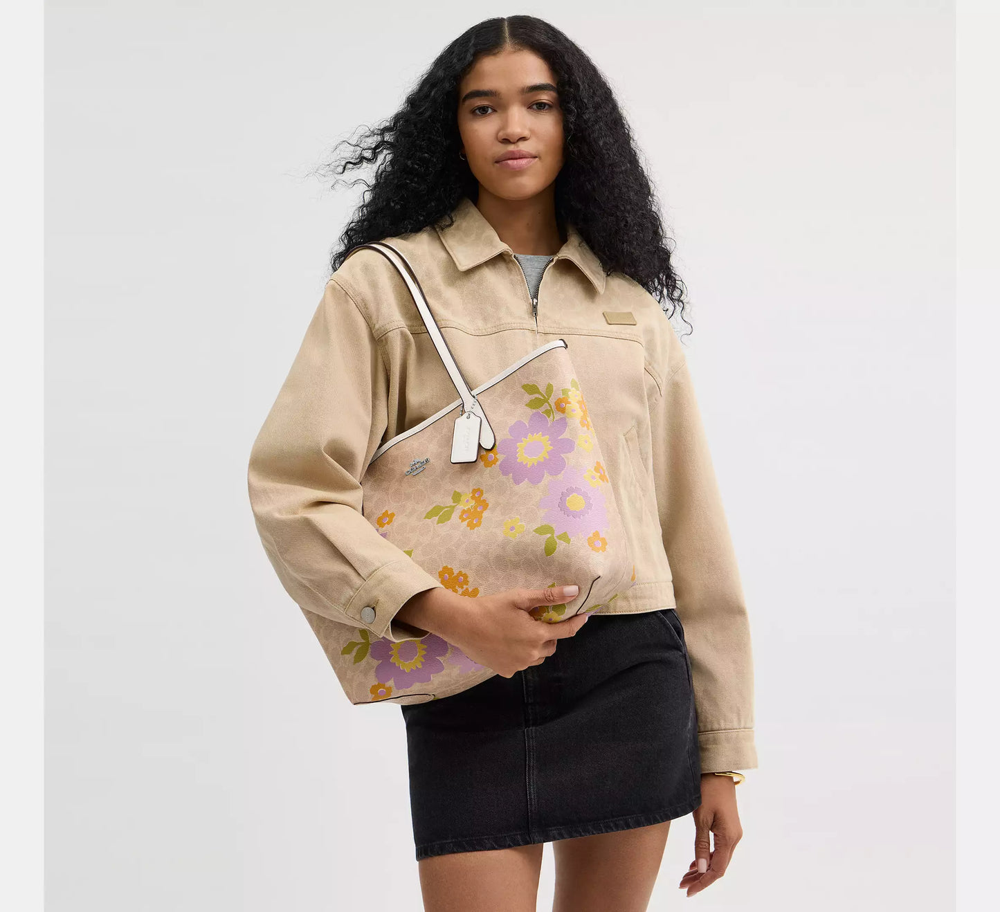 Coach - City Tote Bag In Signature Canvas With Floral Print (Preorden)