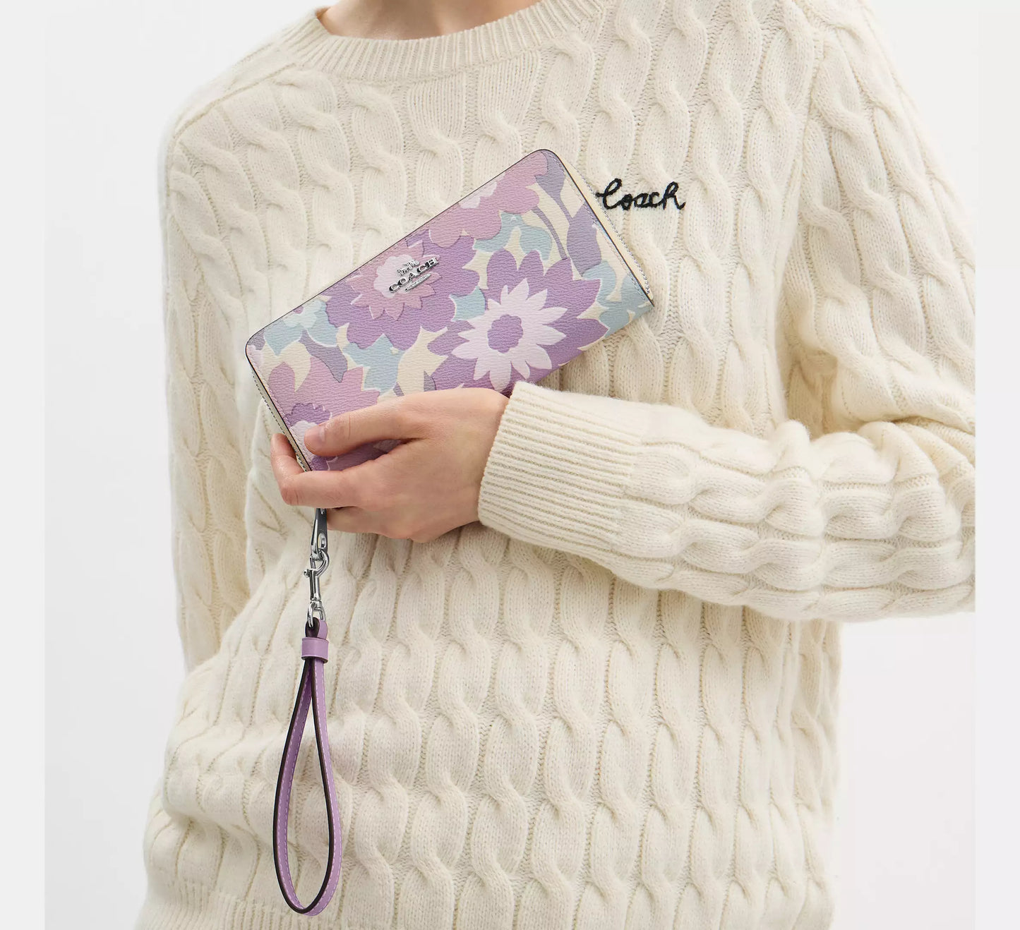 Coach - Long Zip Around Wallet With Floral Print (Preorden)