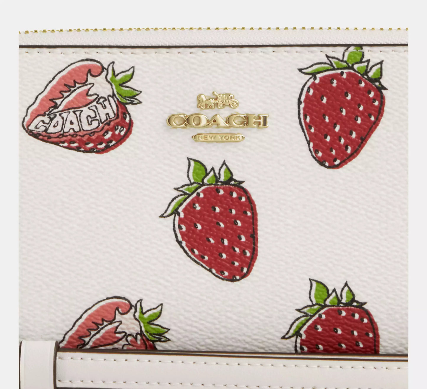 Coach - Long Zip Around Wallet With Strawberry Print (Preorden)