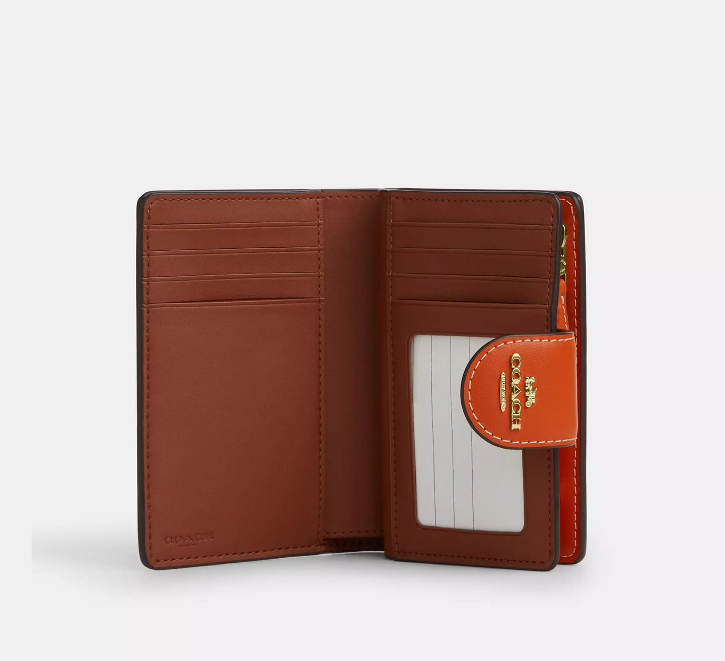Coach - Medium Corner Zip Wallet In Signature Canvas With Orange Print (Preorden)