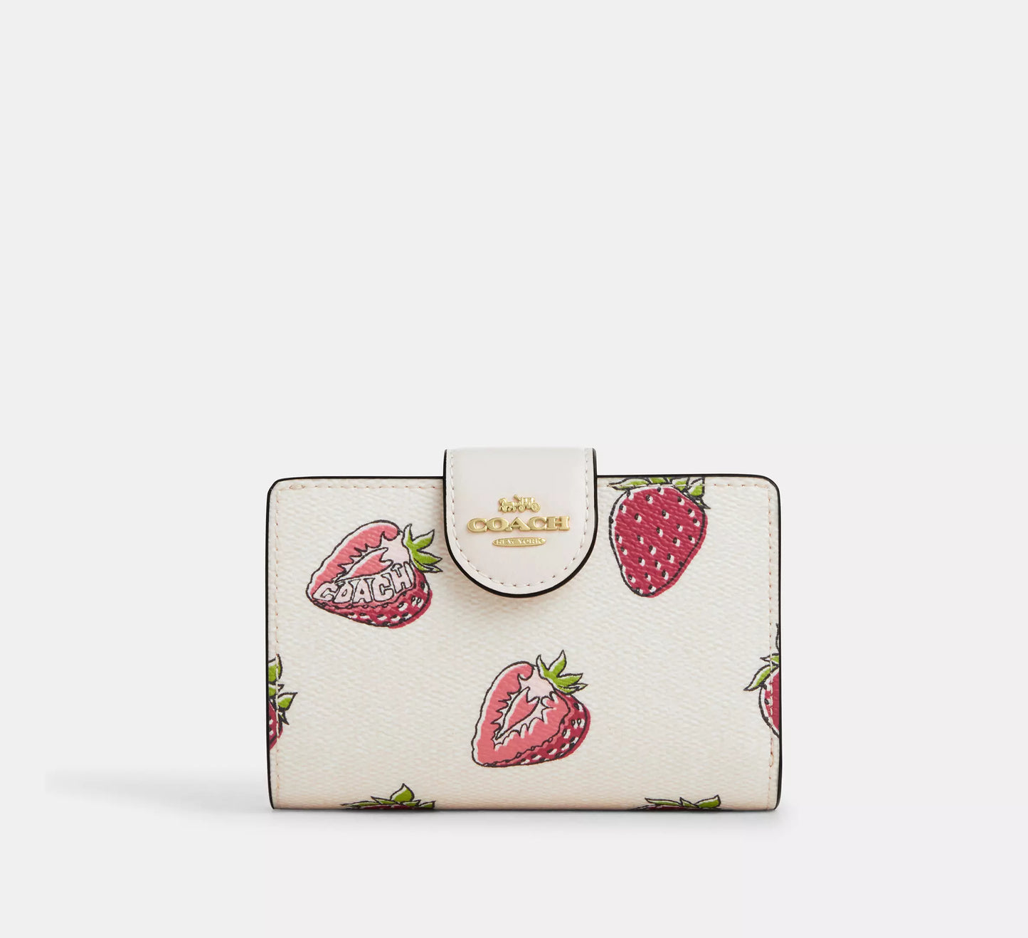 Coach - Medium Corner Zip Wallet With Strawberry Print (Preorden)