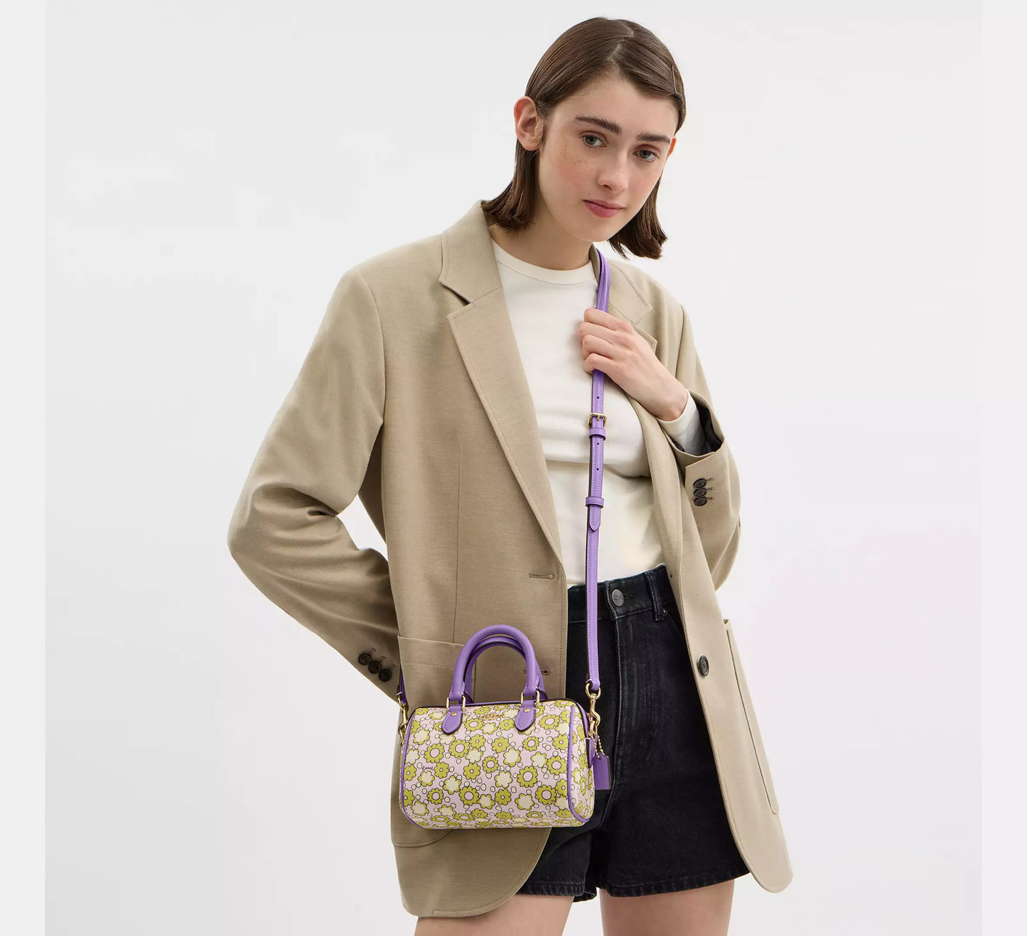 Coach - Mini Rowan Crossbody Bag With Floral Print (Preorden)