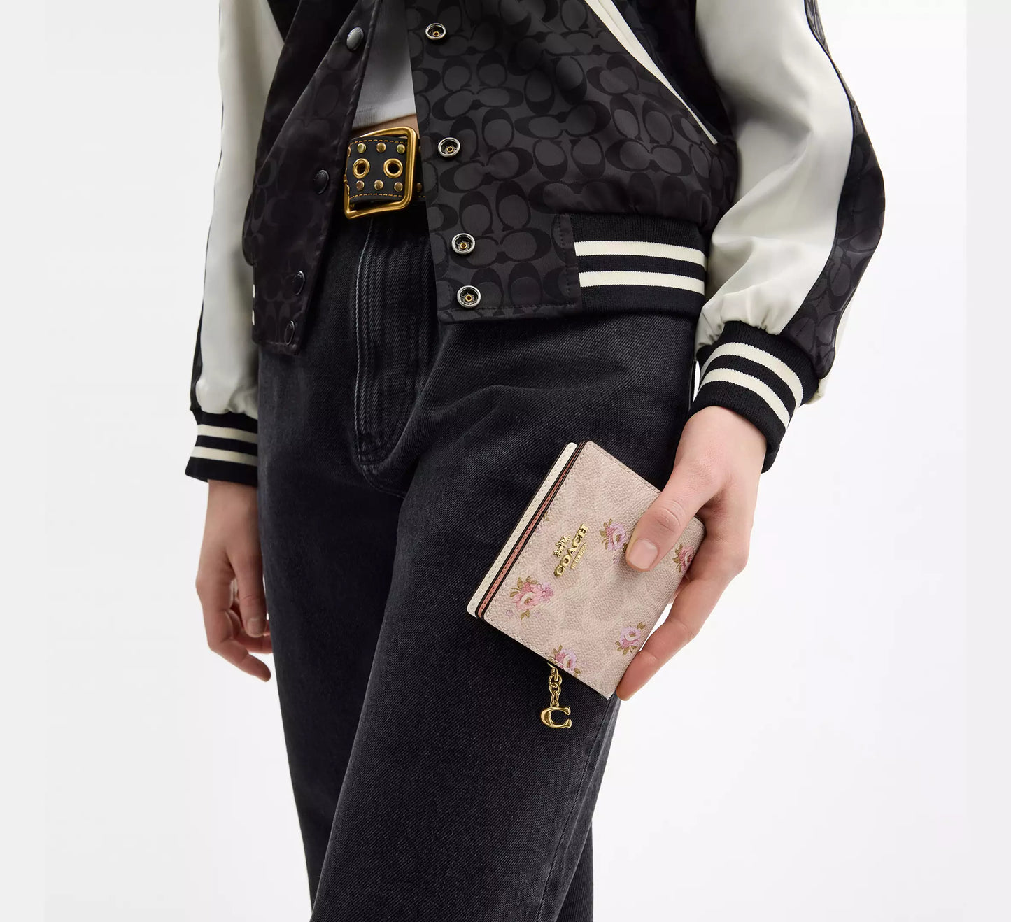 Coach - Snap Wallet In Signature Canvas With Floral Print (Preorden)