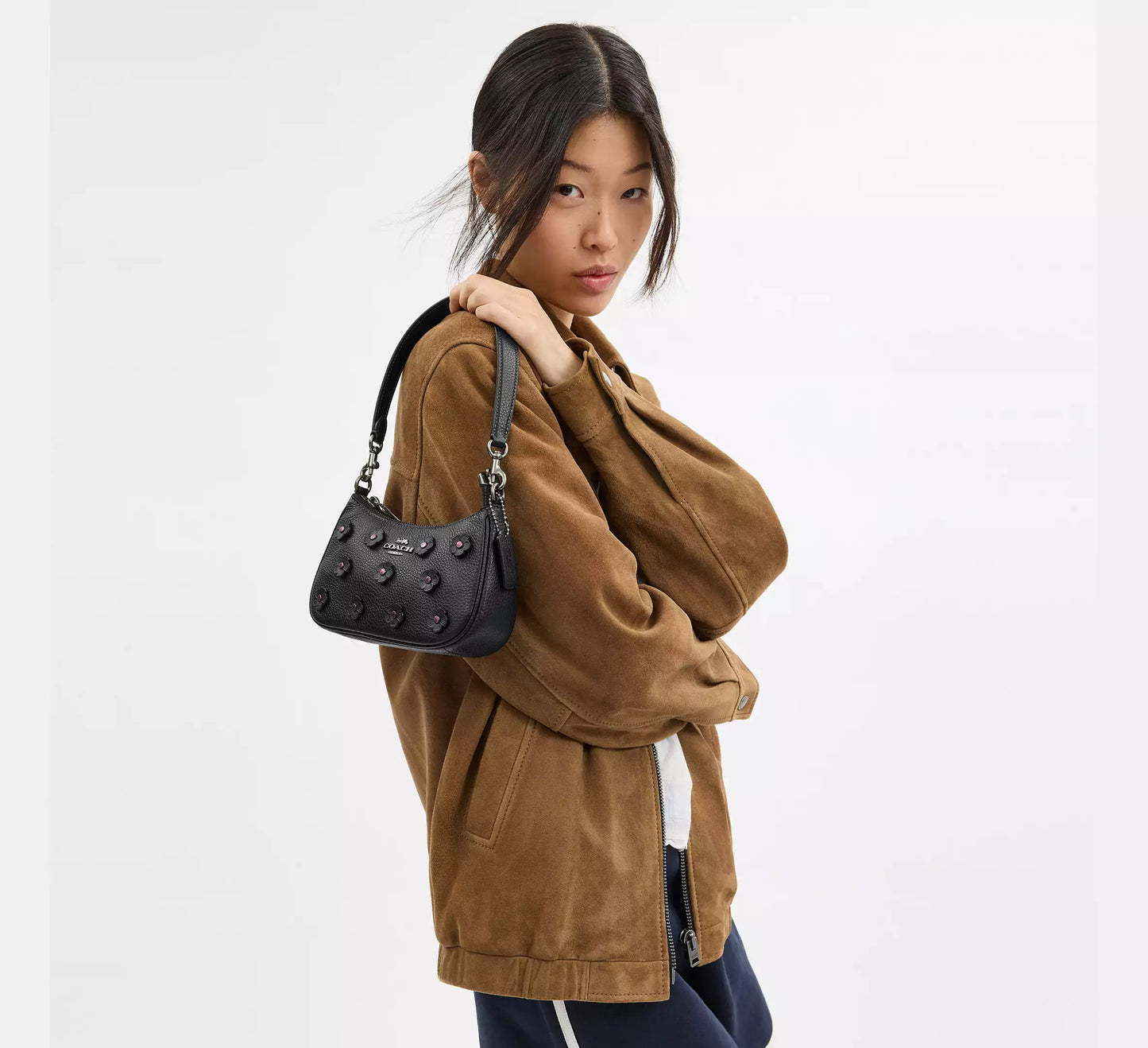 Coach - Teri Mini Crossbody Bag With Floral Applique Black (Preorden)