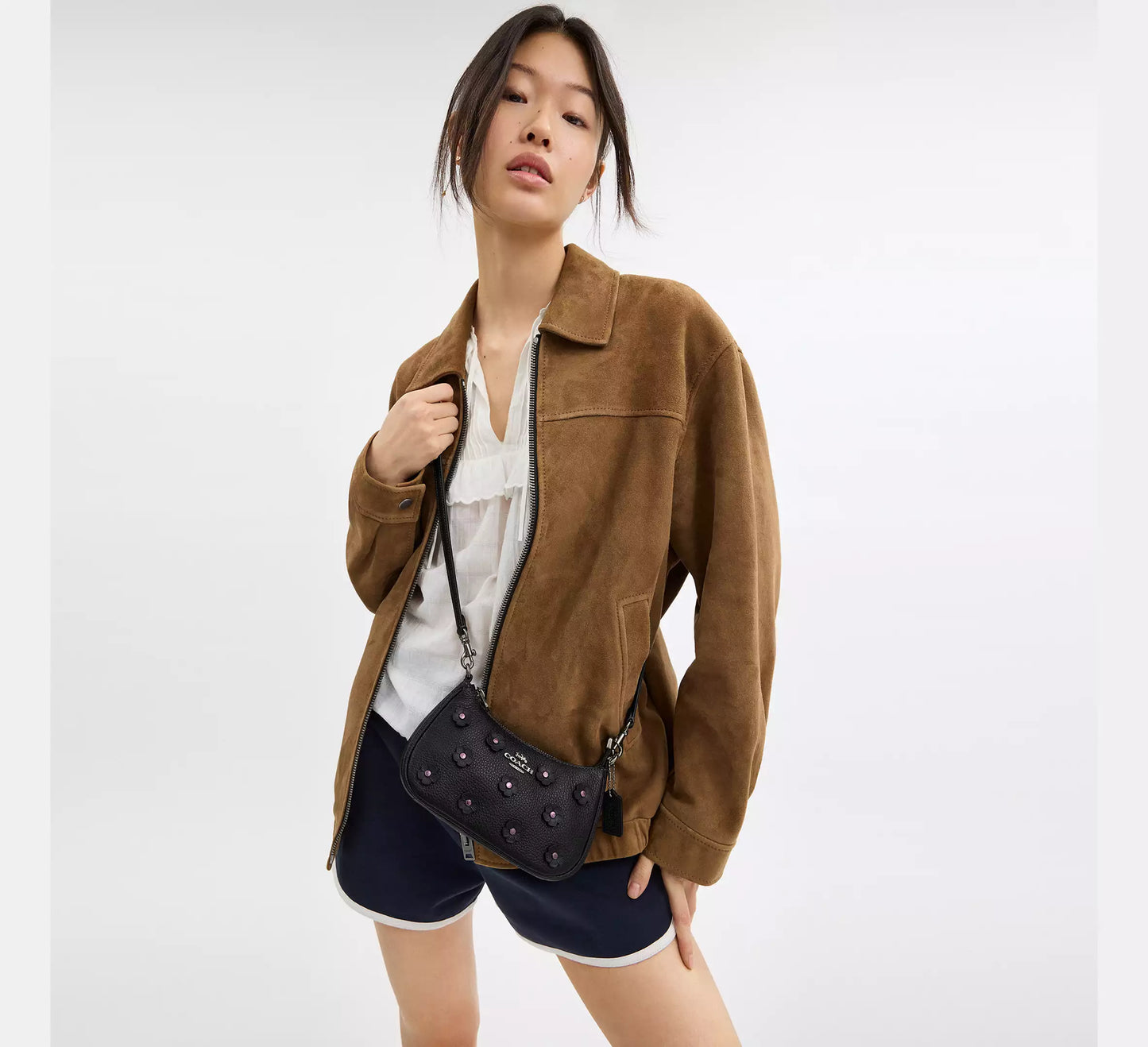 Coach - Teri Mini Crossbody Bag With Floral Applique Black (Preorden)