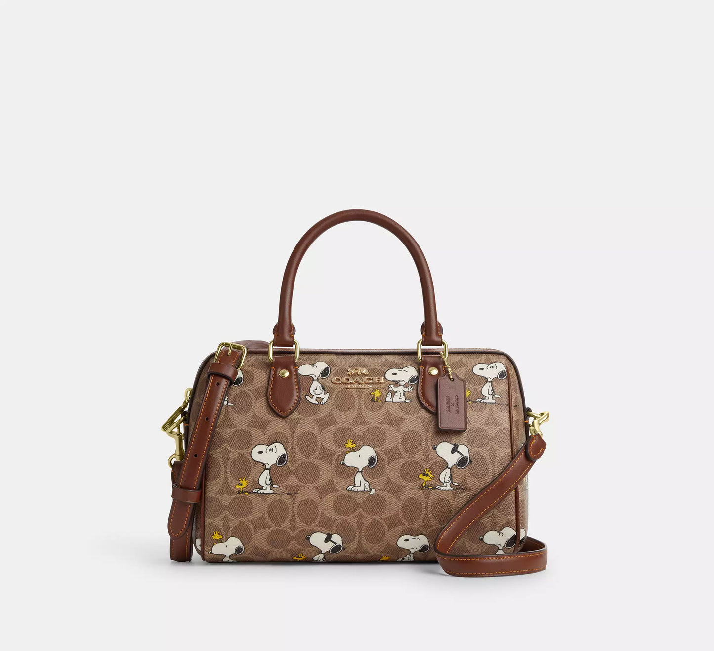 Coach X Peanuts Rowan Satchel Bag In Signature Canvas With Snoopy Print (Preorden)