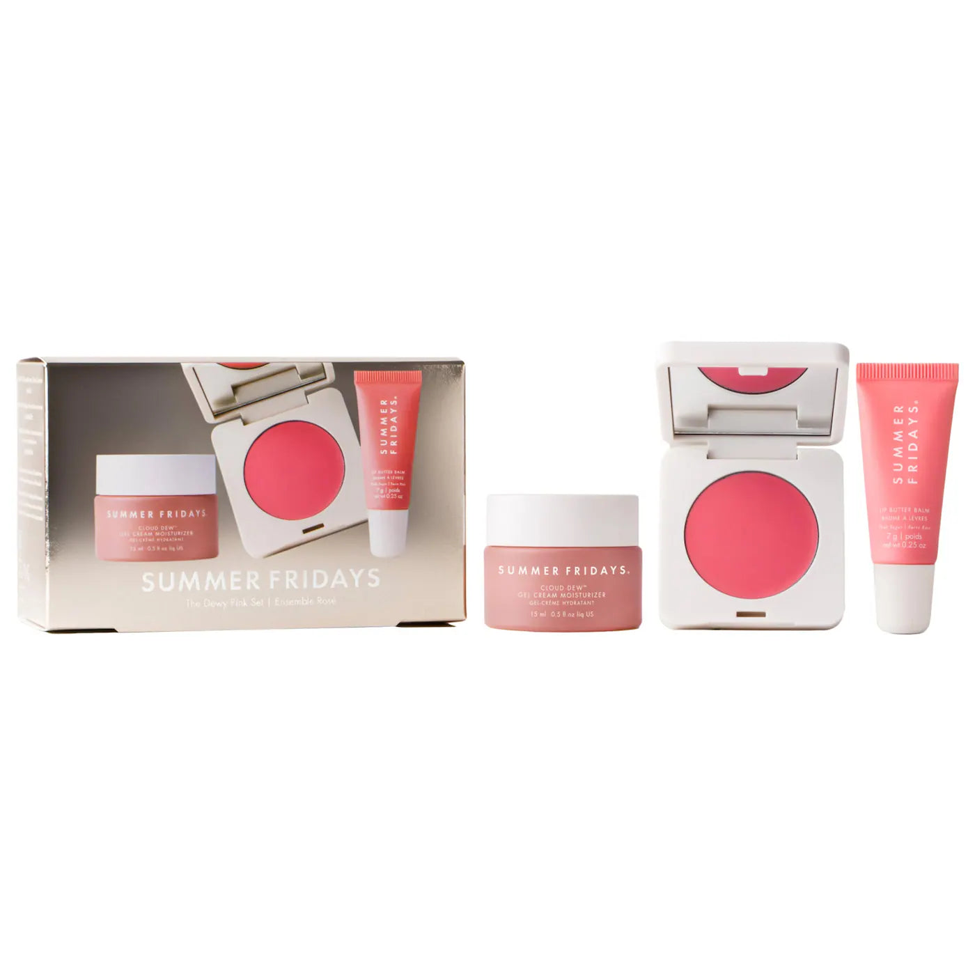 Summer Fridays - The Dewy Pink Set with mini Lip Butter Balm in Pink Sugar (Preorden)