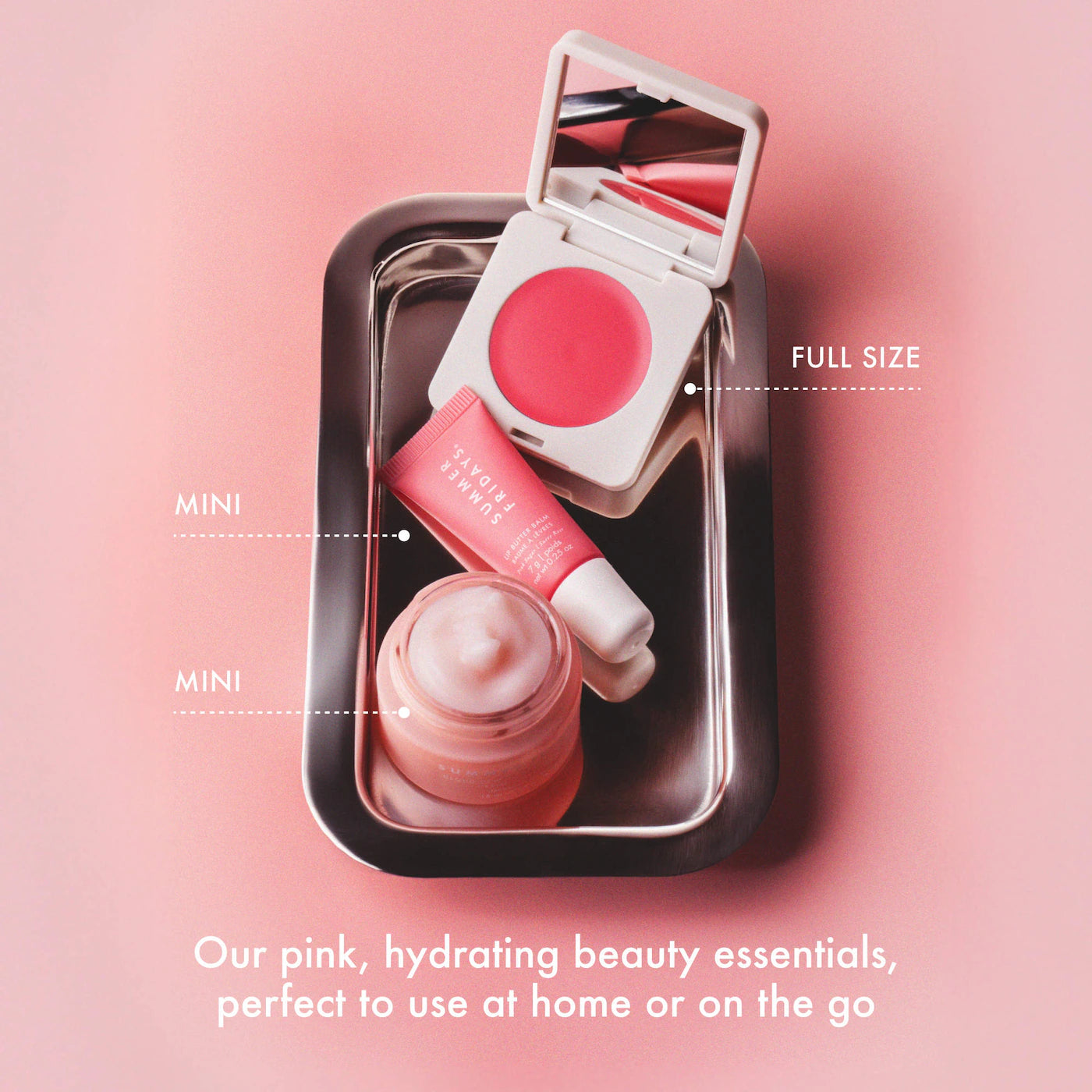 Summer Fridays - The Dewy Pink Set with mini Lip Butter Balm in Pink Sugar (Preorden)