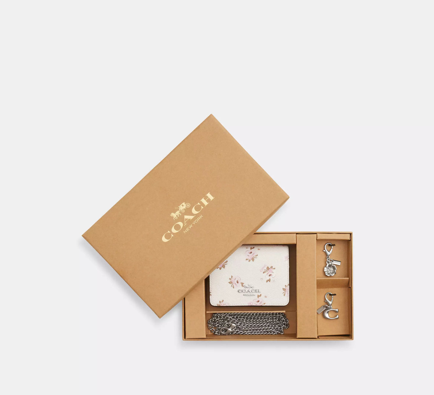Coach - Boxed Mini Wallet On A Chain With Floral Print (Preorden)