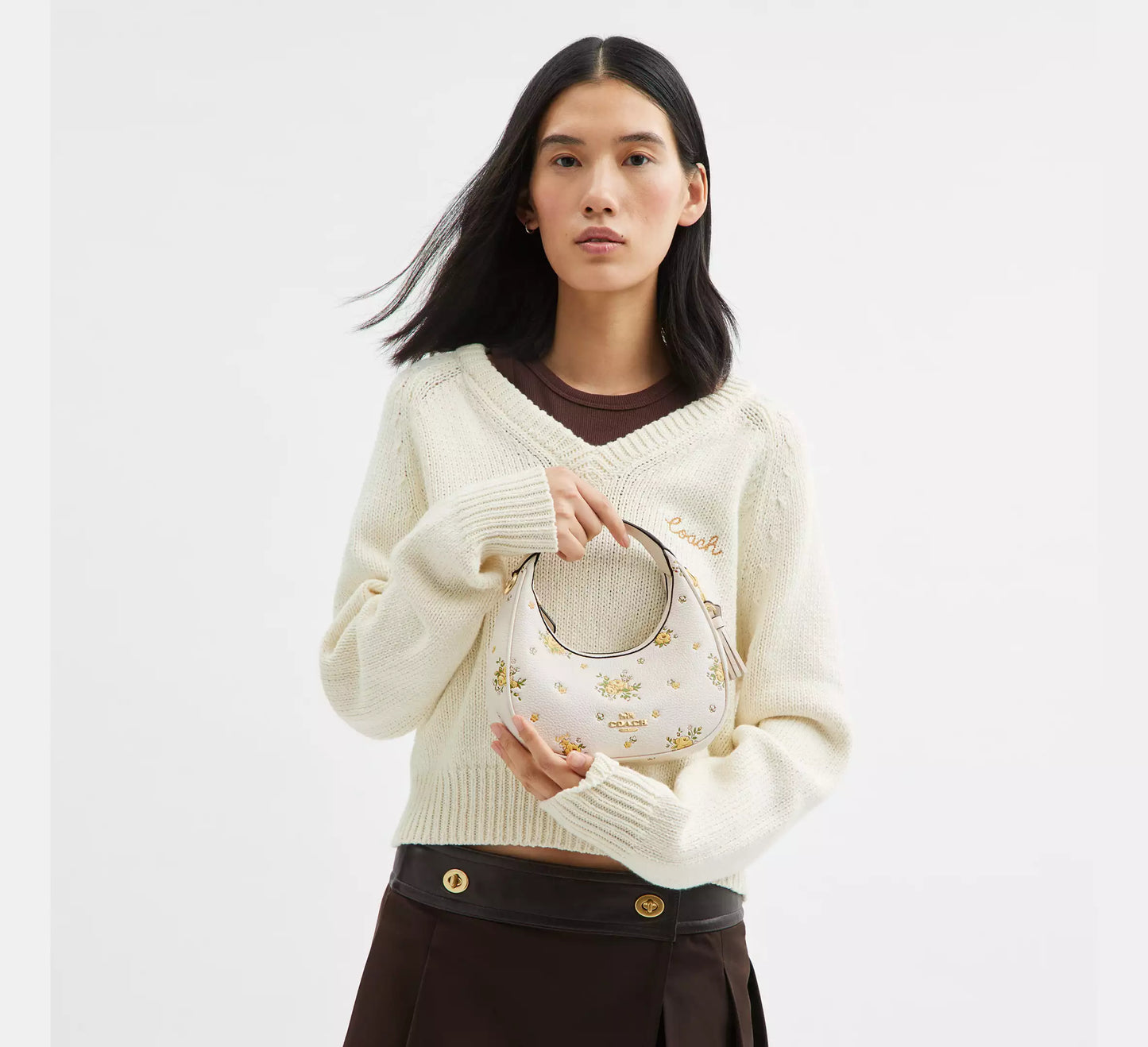 Coach - Carmen Mini Crossbody Bag With Floral Print (Preorden)