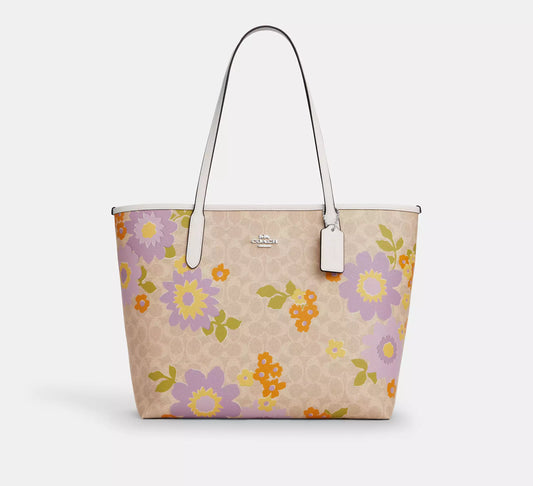 Coach - City Tote Bag In Signature Canvas With Floral Print (Preorden)