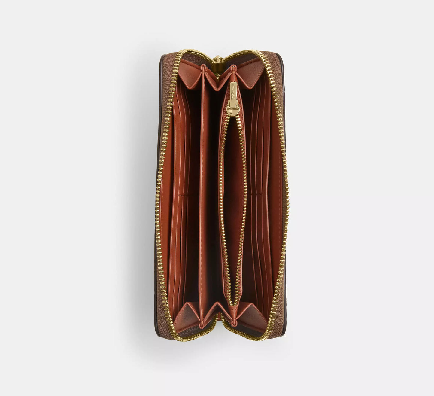 Coach - Long Zip Around Wallet In Signature Canvas With Orange Print (Preorden)