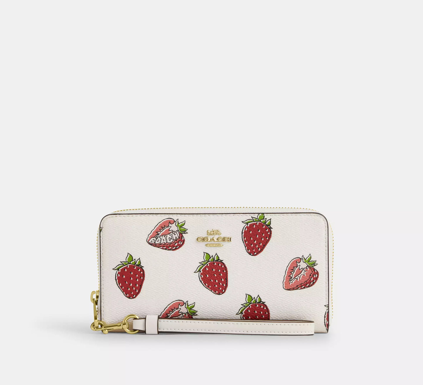 Coach -  Long Zip Around Wallet With Strawberry Print (Preorden)