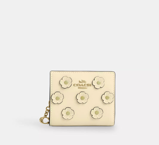 Coach - Snap Wallet With Floral Applique Moonlight (Preorden)