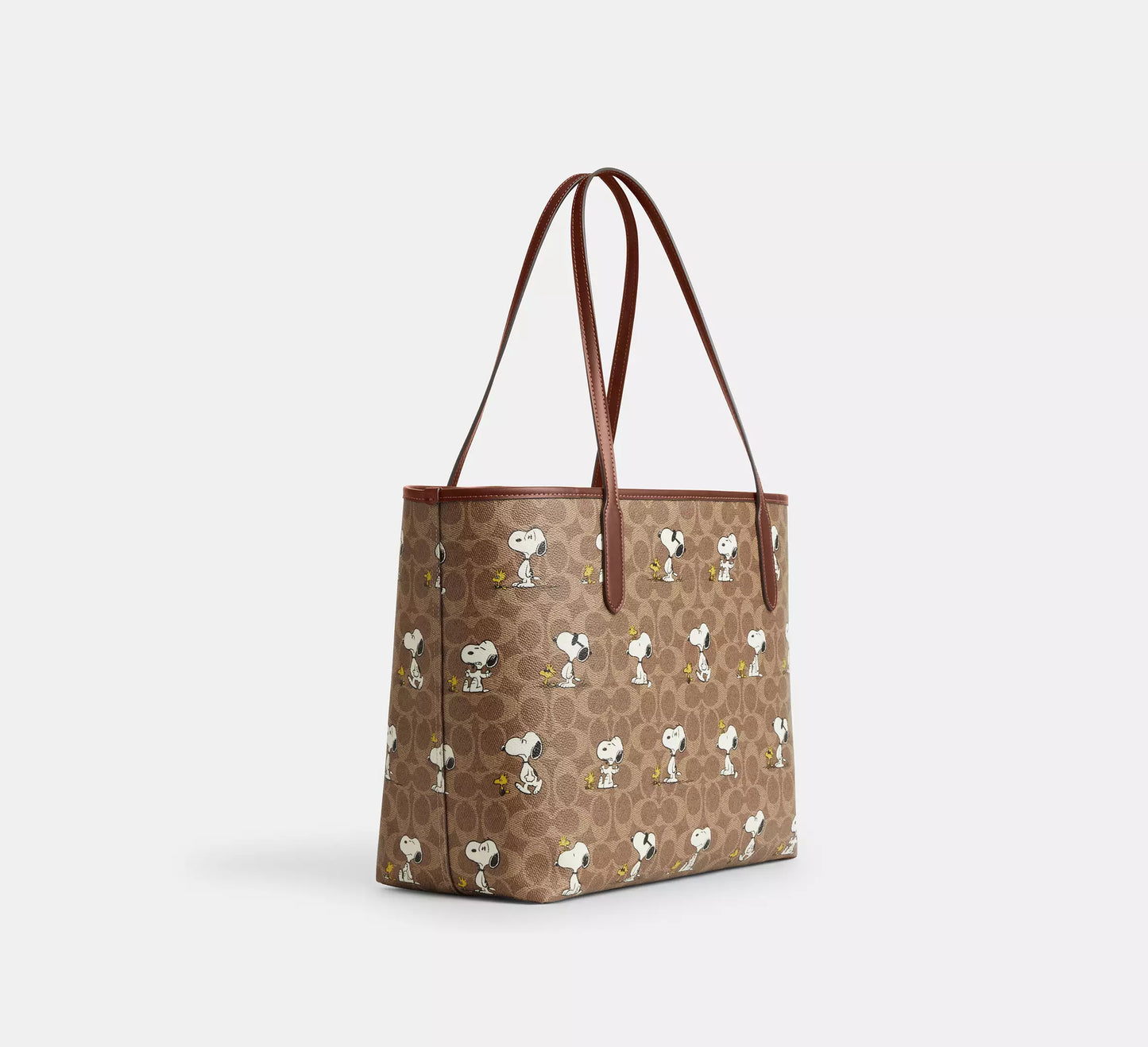 Coach X Peanuts City Tote Bag In Signature Canvas With Snoopy Print (Preorden)