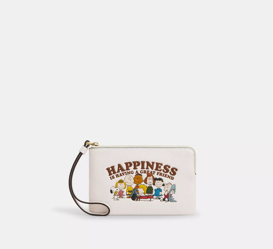 Coach X Peanuts Corner Zip Wristlet (Preorden)