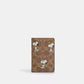 Coach X Peanuts Id Card Wallet In Signature Canvas With Snoopy Print (Preorden)