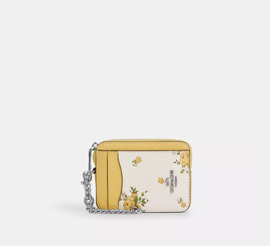 Coach - Zip Card Case With Floral Print (Preorden)