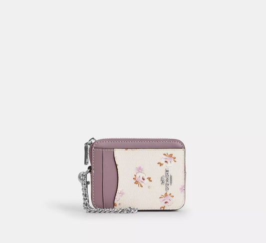 Coach - Zip Card Case In Signature Canvas With Floral Print .(Preorden)
