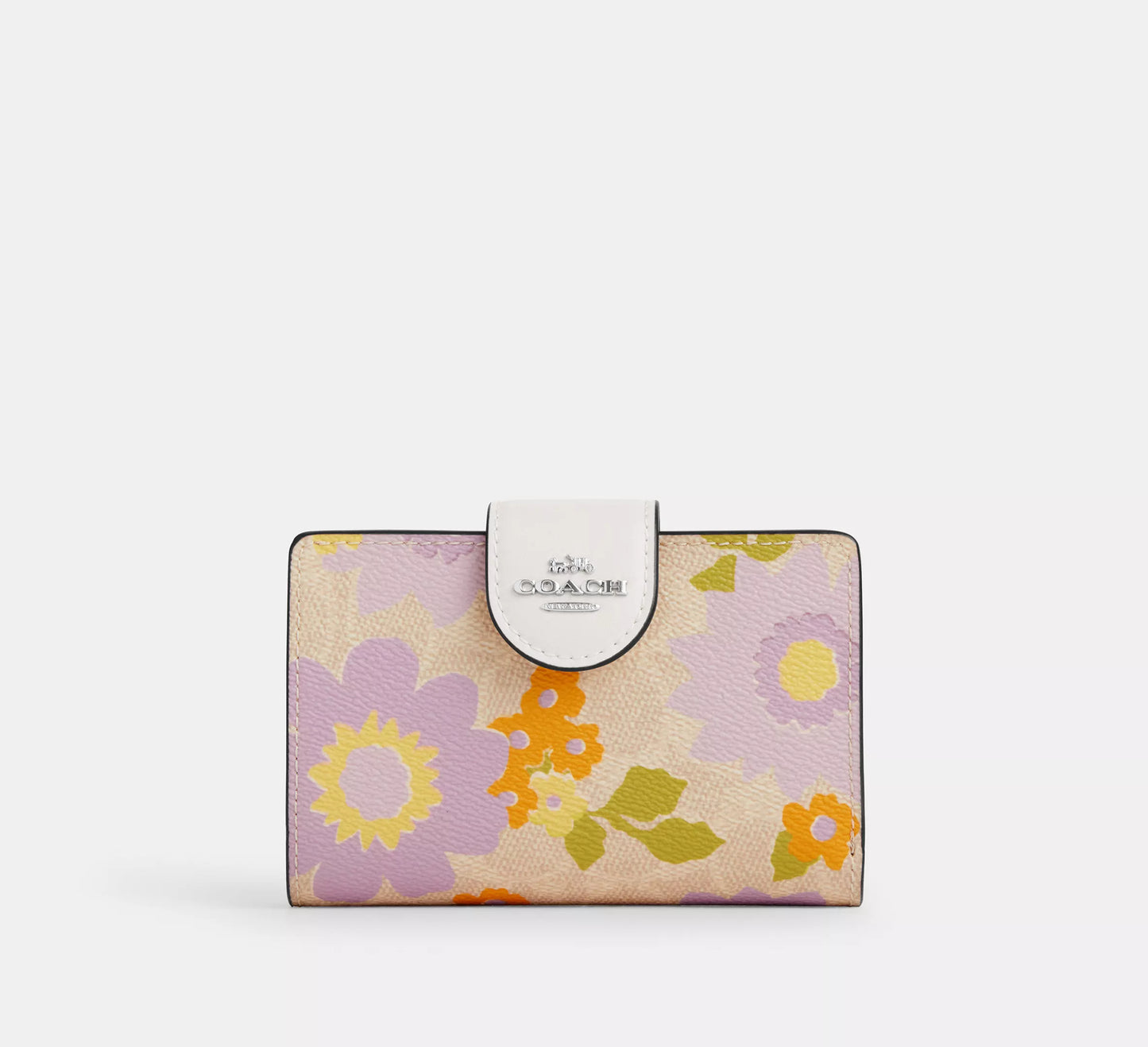 Coach - Medium Corner Zip Wallet In Signature Canvas With Floral Print (Preorden)