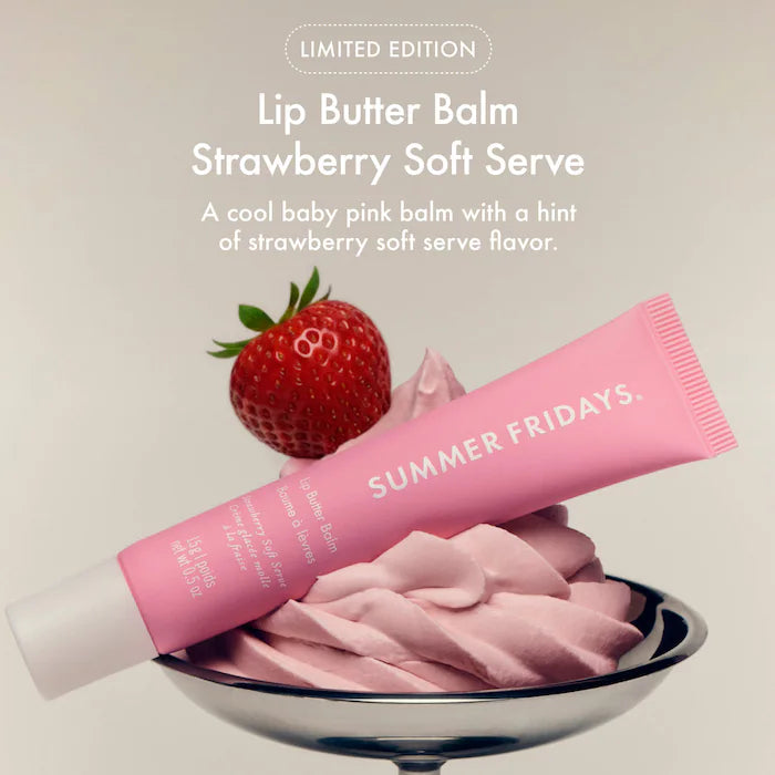 Summer Fridays - Sweet Pink Duo with Birthday Cake + Strawberry Soft Serve Lip Butter Balm (Preorden)