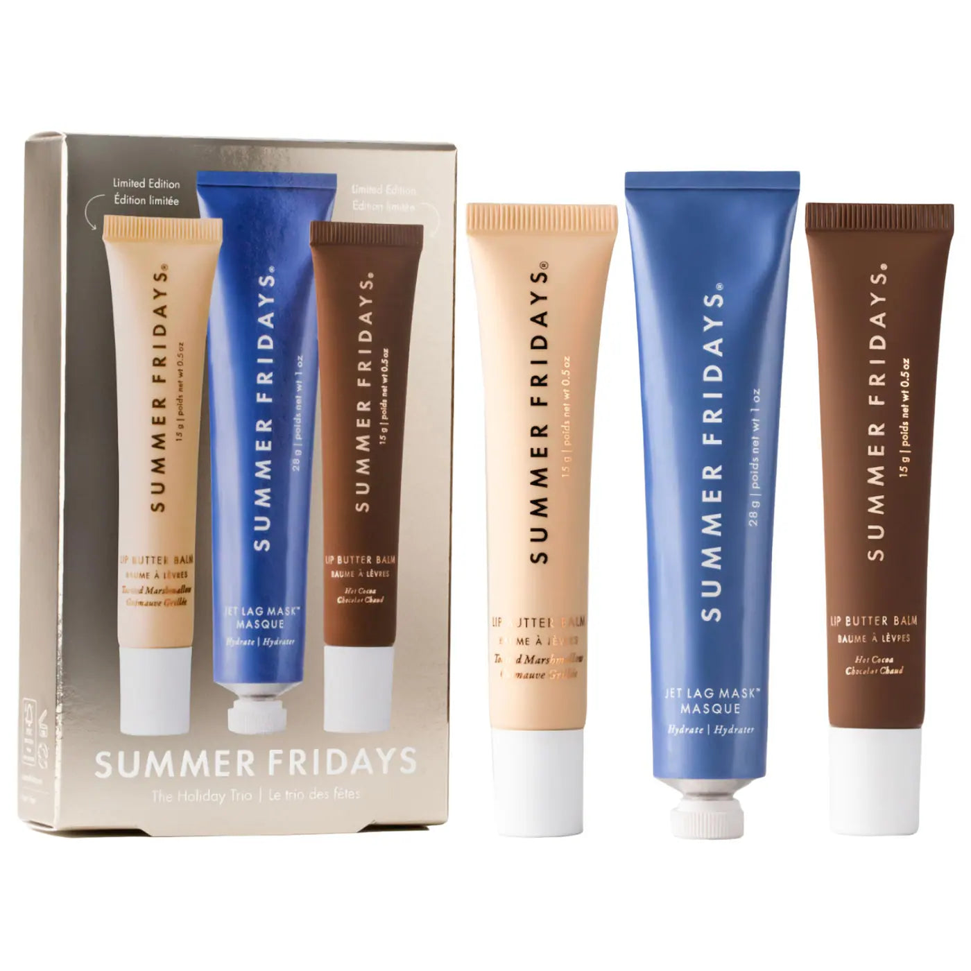 Summer Fridays - The Holiday Trio Set with Lip Butter Balm in Hot Cocoa & Toasted Marshmallow (Preorden)