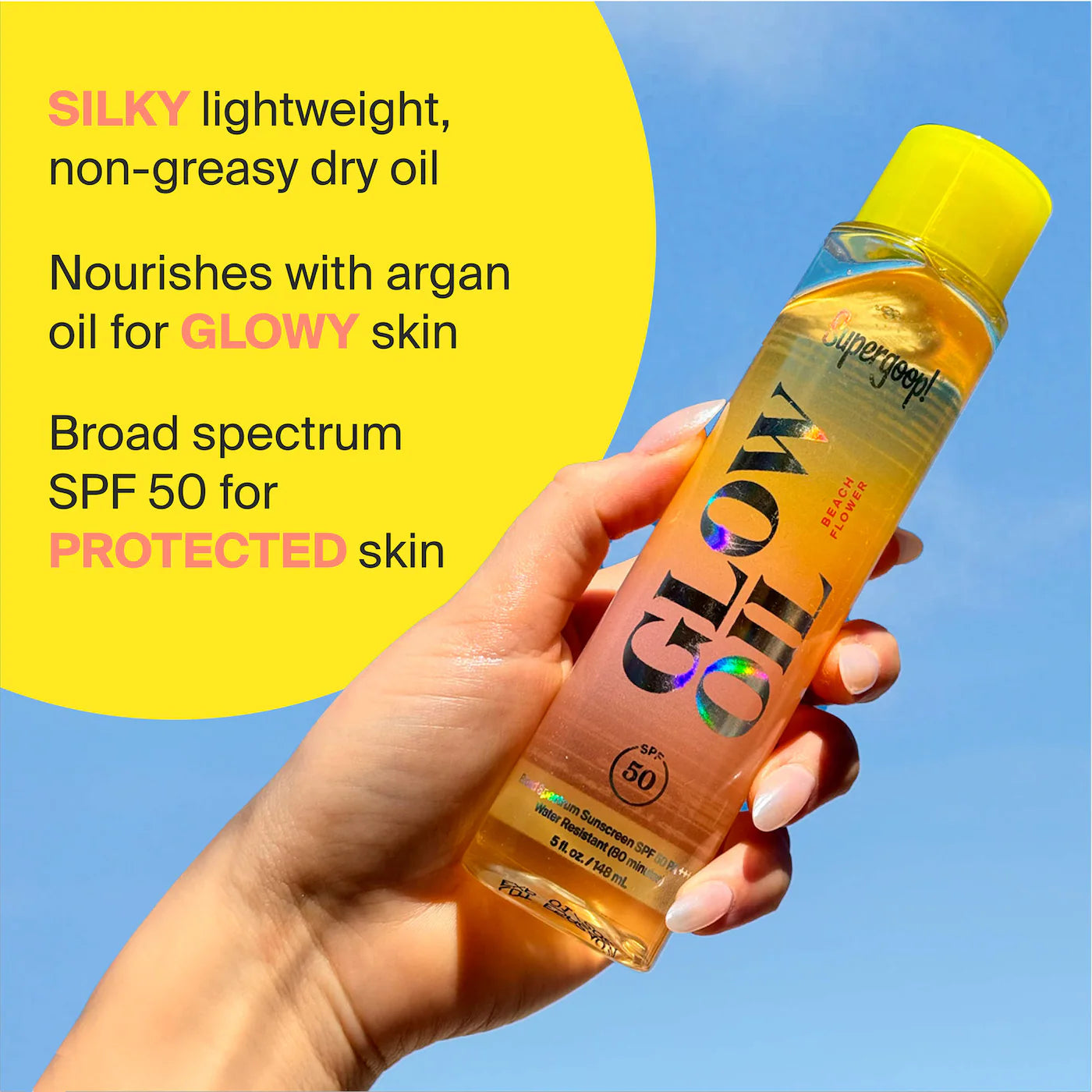 Supergoop! - Glow Oil SPF 50 Body Oil with Gardenia & Wild Orchid (Preorden)
